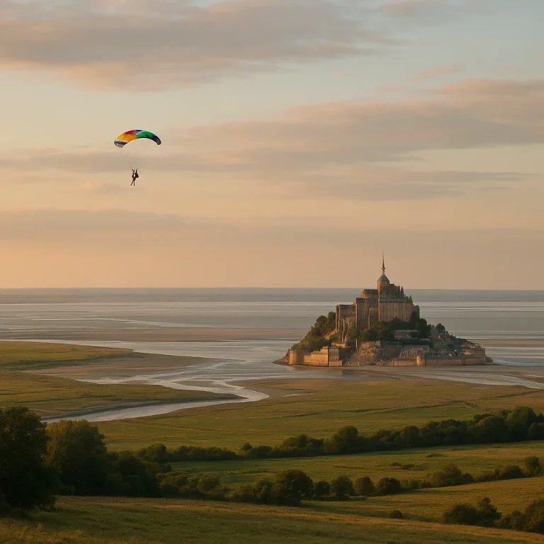 saut en parachute Mont-Saint-Michel