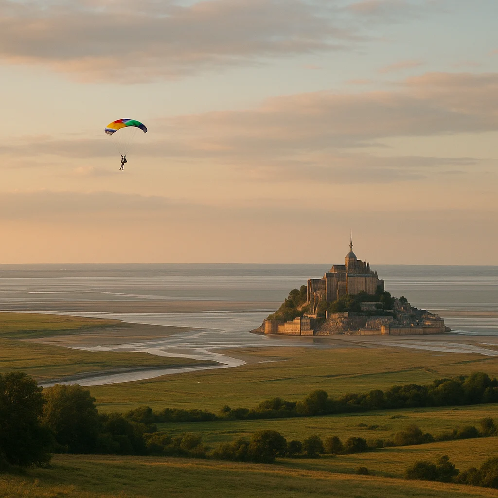 saut en parachute Mont-Saint-Michel