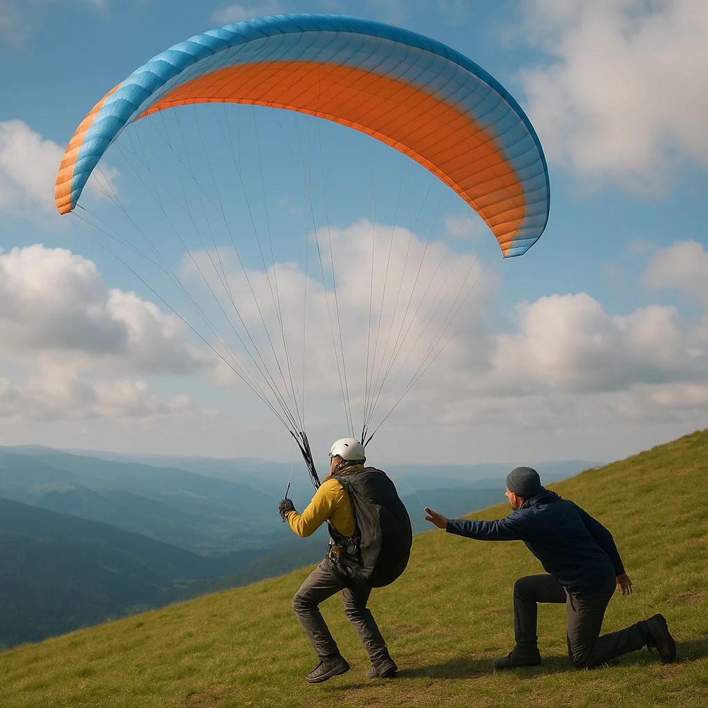 Décollage parapente