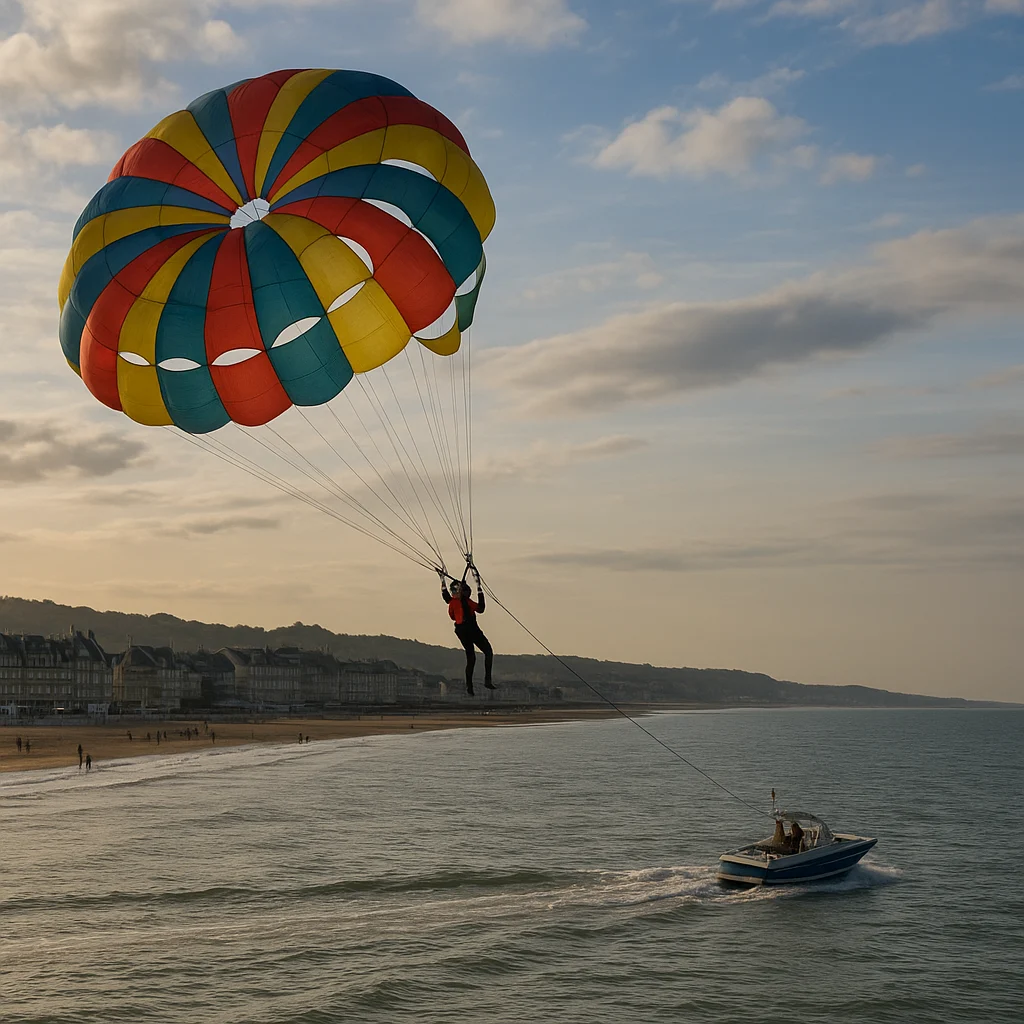 Normandie parachute ascensionnel au Port de Dives Cabourg Houlgate